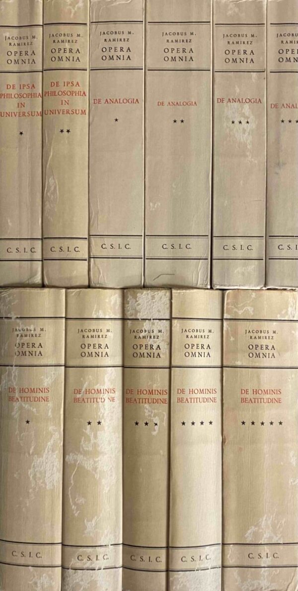 Edicion de las Obras Completas / Opera Omnia de Santiago Ramirez, O.P. (3-volume set in 11 parts). Tomo I: De Ipsa Philosophia in Universum I & II. Tomo II: De Analogia I, II, III & IV. Tomo III: De Hominis Beatitudine in I-II Summae Theologiae Divi Thomae Commentaria (QQ.I-V) I, II, III, IV & V